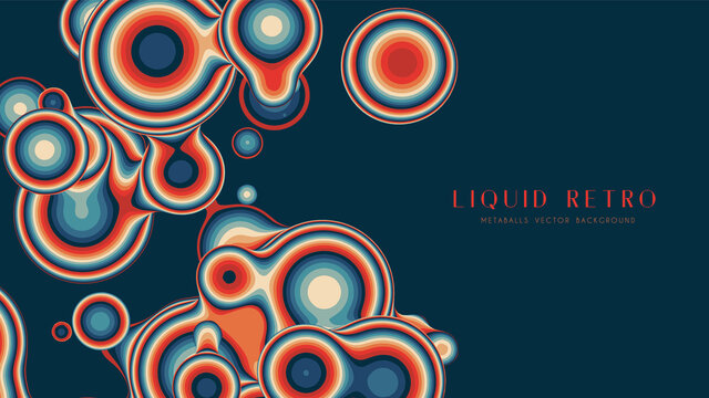 Liquid retro 3D metaball, with organic structure. Abstract vector colorful background. Fluid futurisctic shapes.