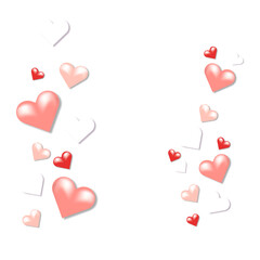 Valentine's Day Poster or banner with many sweet hearts and on red background.Promotion and shopping template or background for Love and Valentine's day concept.