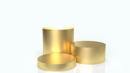 The gold podium  on white background  for presentation  or business concept 3d rendering