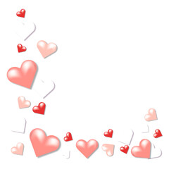 Valentine's Day Poster or banner with many sweet hearts and on red background.Promotion and shopping template or background for Love and Valentine's day concept.