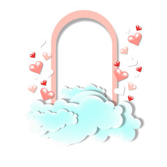 Valentine's Day Poster or banner with many sweet hearts and on red background.Promotion and shopping template or background for Love and Valentine's day concept.