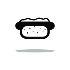 Hot dog icon, minimal line web icon. Fast food vector illustration