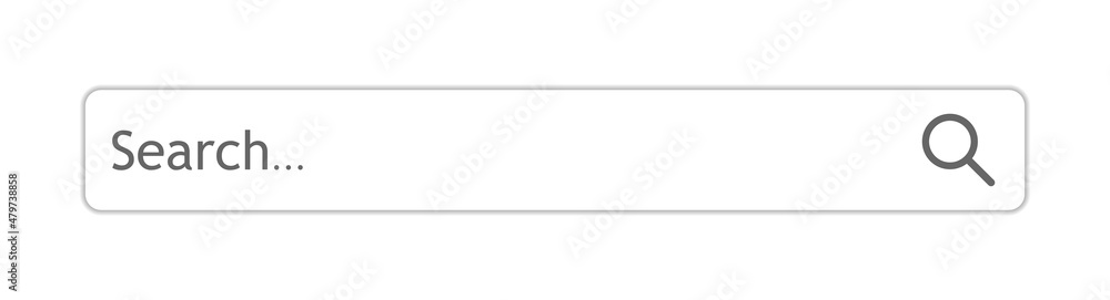 Poster search bar. internet box for url, research, link. modern search bar with shadow for web browser. 3d 