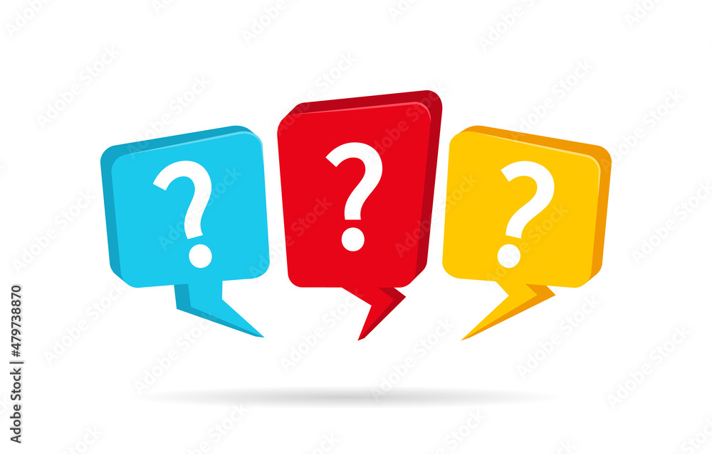 Poster question mark. icon of question mark in box. bubble with ask. logo for chat, faq, help and speech. s