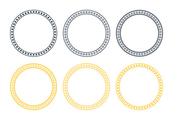 Usa star circle. Round american flag. Circular badge with stars and frame. Icon of european union with border. Star circle for seal, award and emblem. Vector