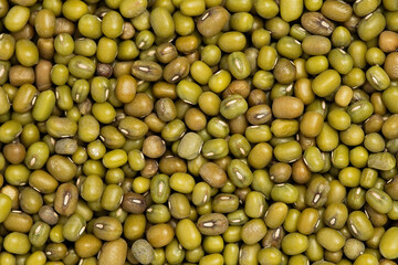 Mung bean background or texture. Close up, top view   