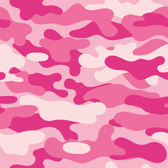 Vector camouflage pattern for clothing design. Pink camouflage military pattern