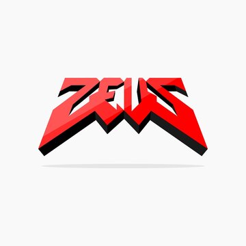 perspective word mark logo. zeus logo in white background.