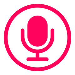 microphone icon for talking and calling on the mobile phone, podcast sign for interviewing, sound and voice symbol, voice recorder