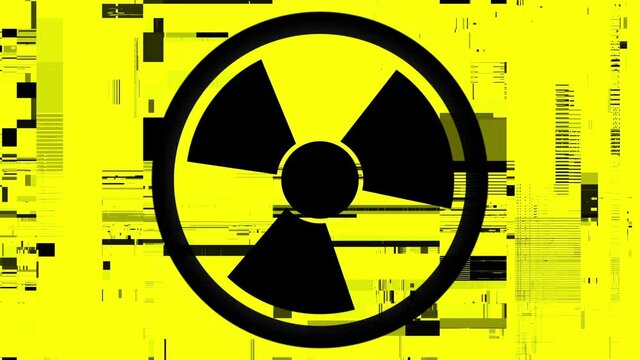 Nuclear symbol flashing icon loop