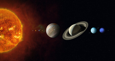 Solar System. Elements of this image furnished by NASA.