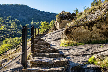 Los Pilones Gorge at Natural Reserve Gorge of hell, Garganta de los Infiernos in Extremadura, Spain