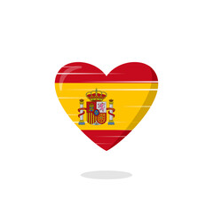 Obraz premium Spain flag shaped love illustration
