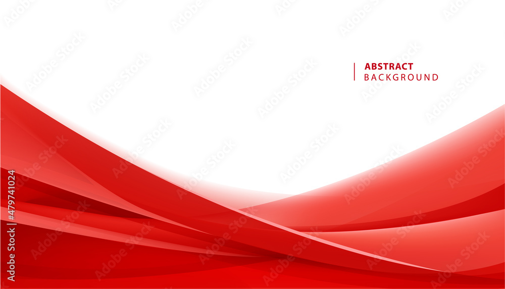 Poster vector abstract red wavy background. curve flow motion