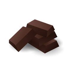 Chocolate bar vector. Chocolate bar on white background.