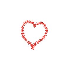 a beautiful heart is a symbol of Valentine's day, a hand-drawn sign isolated on a white background, can be used for wallpaper, fabric, greeting cards