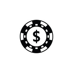 casino chip icon vector, gambling sign 