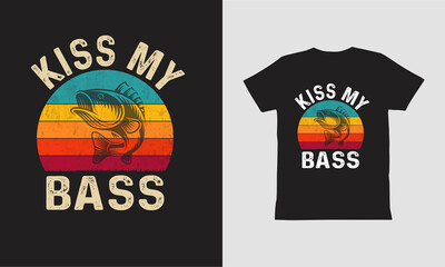 Kiss My Bass Retro-T shirt Design