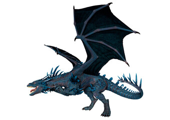 Naklejka premium 3D Rendering Fairy Tale Dragon on White