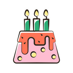 Cake vector Filled Outline Icon Design illustration. Food and Drink Symbol on White background EPS 10 File