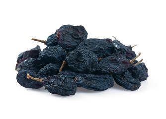 blue raisins isolated on white background