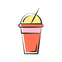 Chocolate Shake vector Filled Outline Icon Design illustration. Food and Drink Symbol on White background EPS 10 File