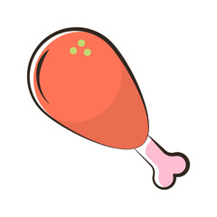 Drumstick vector Filled Outline Icon Design illustration. Food and Drink Symbol on White background EPS 10 File