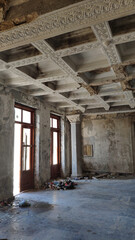 Stucco ceiling in the lobby of an abandoned cinema in Gagra, Abkhazia.