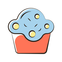 Fairy Cake vector Filled Outline Icon Design illustration. Food and Drink Symbol on White background EPS 10 File