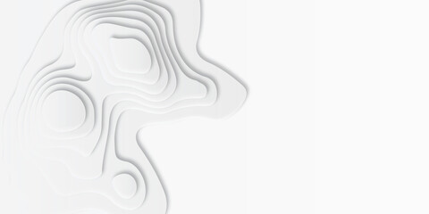 White wave paper curved reliefs abstract background, mountain hiking. Map line of topography, Vector abstract topographic map concept with space for your copy, 3D Cartography concept background, 