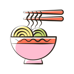 Noodles vector Filled Outline Icon Design illustration. Food and Drink Symbol on White background EPS 10 File