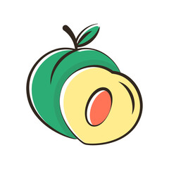 Peach vector Filled Outline Icon Design illustration. Food and Drink Symbol on White background EPS 10 File