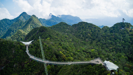 Cable Car, Skylift and the Skybridge at in Langkawi, Malaysia.