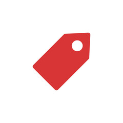 Price tag red vector icon