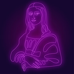 mona lisa neon silhouette 