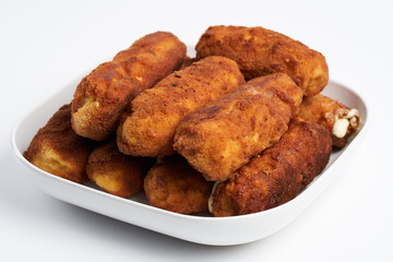 Cordon bleu recipe on white