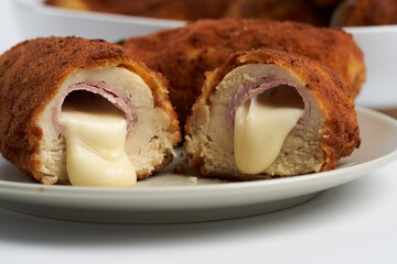 Cordon bleu recipe on white