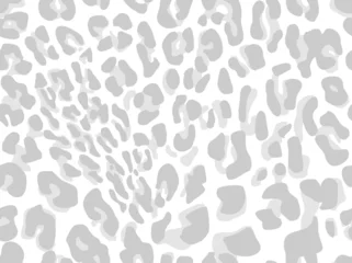 Papier Peint photo Blanc Modèle sans couture blanc peau de léopard. Impression sur tissu et vêtements. Illustration vectorielle