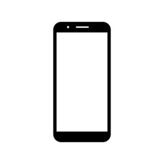 smartphone with blank white screen isolated on white background