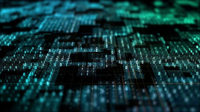Digital Cyberspace with Particles and Digital Data Network Connections. Big data Connection and Data Analysis Technology Digital Background Concept.
