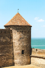 Ancient castle security building with towers.