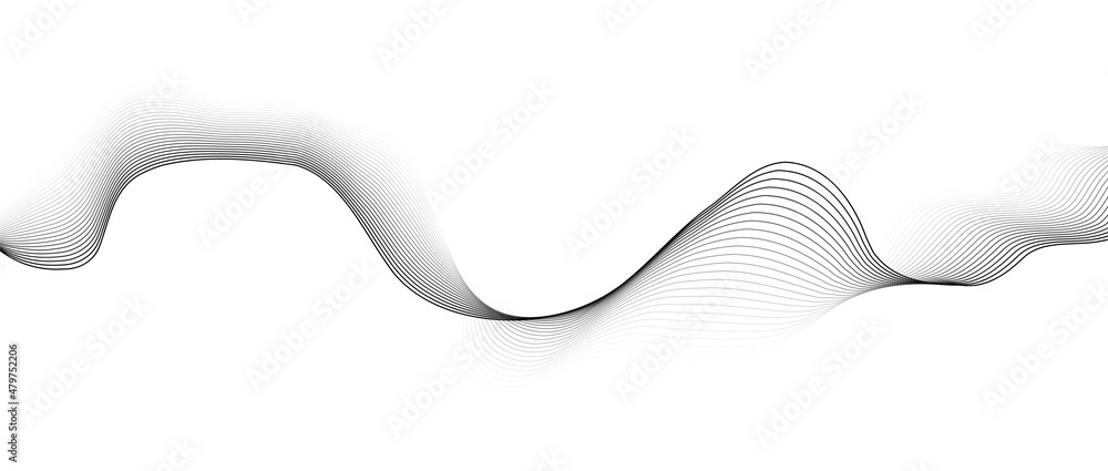 Aufkleber abstract blue smooth wave on a white background. dynamic sound wave. design element. vector illustra