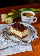 cheesecake with coffee