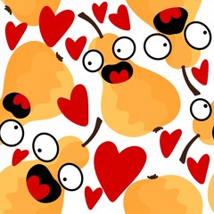 Fruit seamless pears pattern for fabrics and textiles and packaging and gifts and cards and linens and kids 