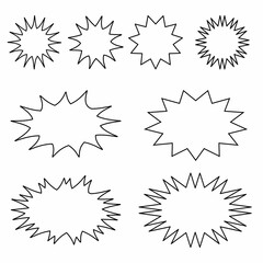 explosion speech balloons set of symbols