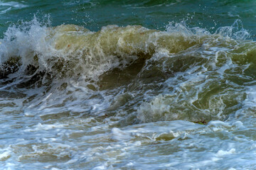 Fototapeta premium waves along the coast during a storm