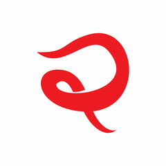 initial r letter red color shape logo design
