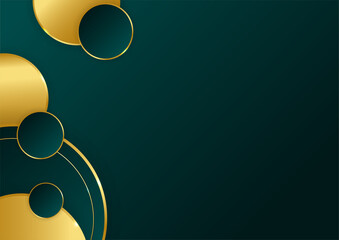 Modern dark green and gold abstract background