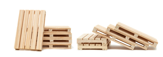 empty wooden pallet isolated on white background..
