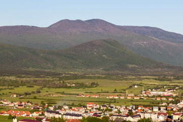 Fototapeta na wymiar Aerial view of Korenica village, Croatia